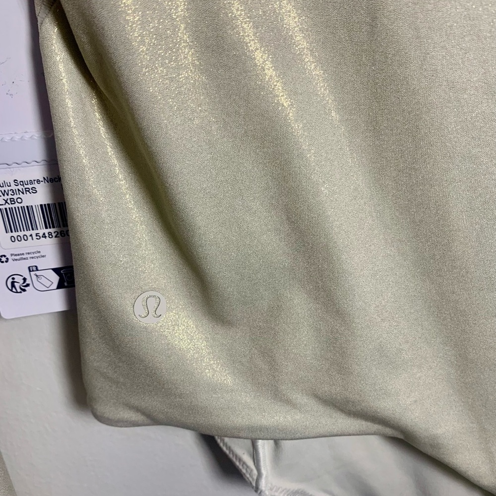 Lululemon Wundermost Square-Neck LS Bodysuit Shine Gold LXBO LW3INRS Large - Picture 9 of 10